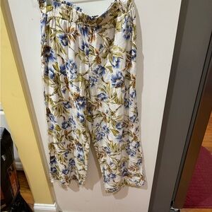 Panama Jack Floral Lounge Pants - Cream and Blue